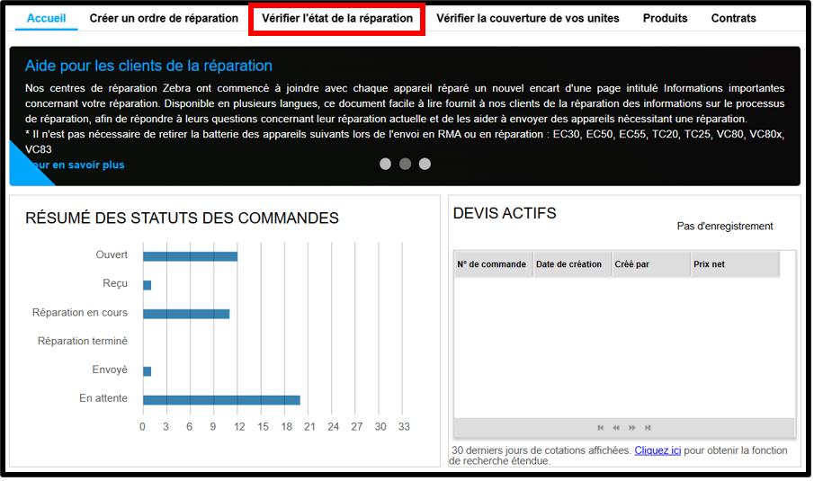 Voir la capture d'écran des détails de la réparation 1