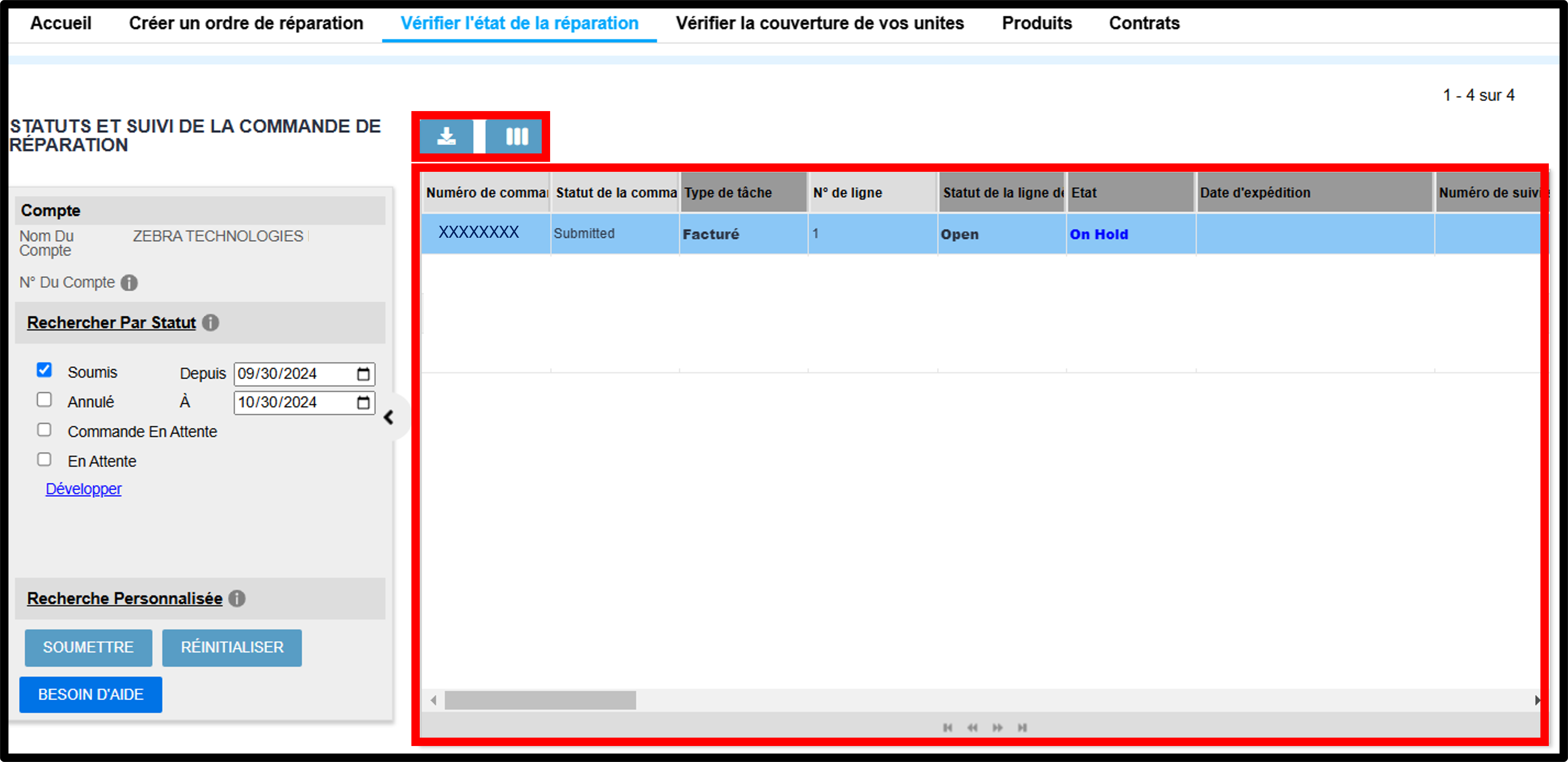 Voir la capture d'écran des détails de la réparation 5
