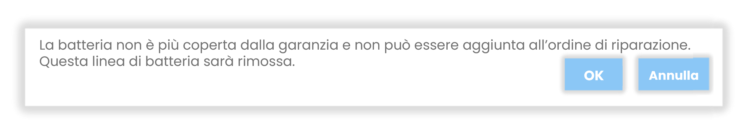 Schermata della richiesta di garanzia della batteria 9