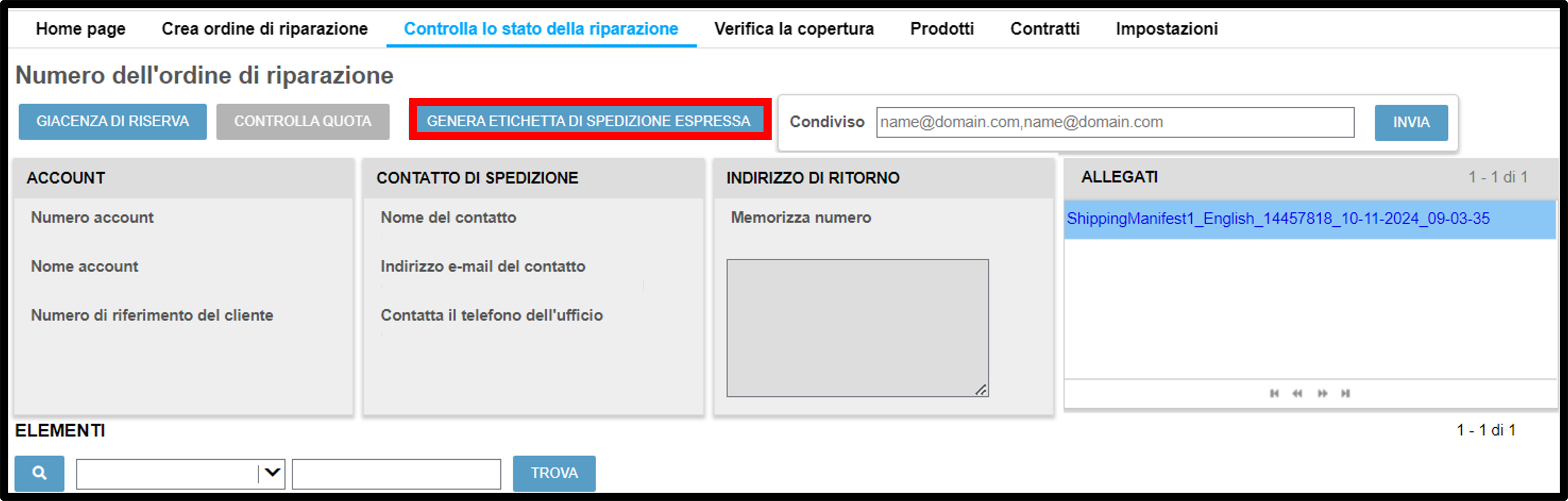 Genera uno screenshot dell'etichetta di spedizione 4