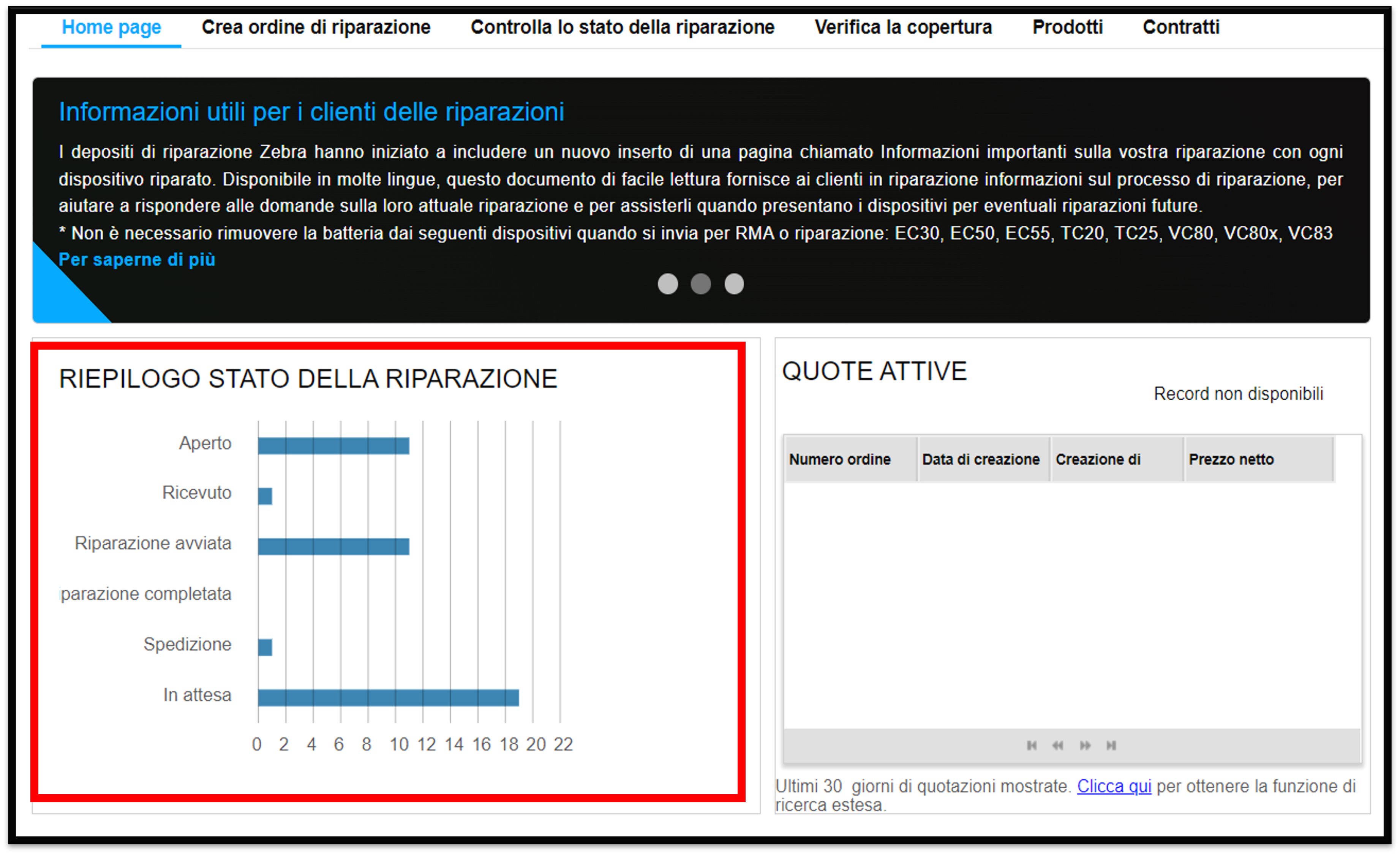 Introduzione al portale di riparazione Screenshot 2