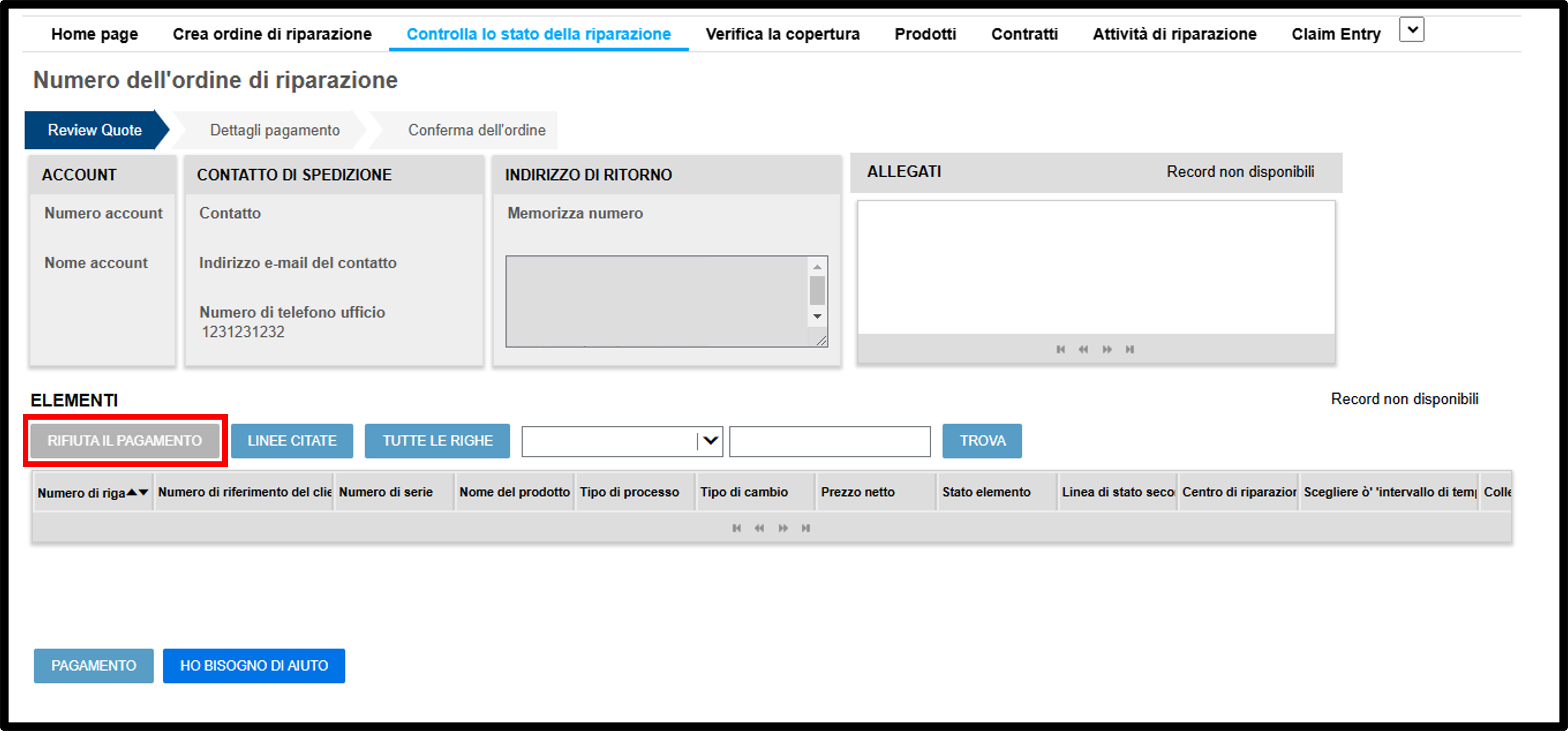 Gestire un'offerta Screenshot 7
