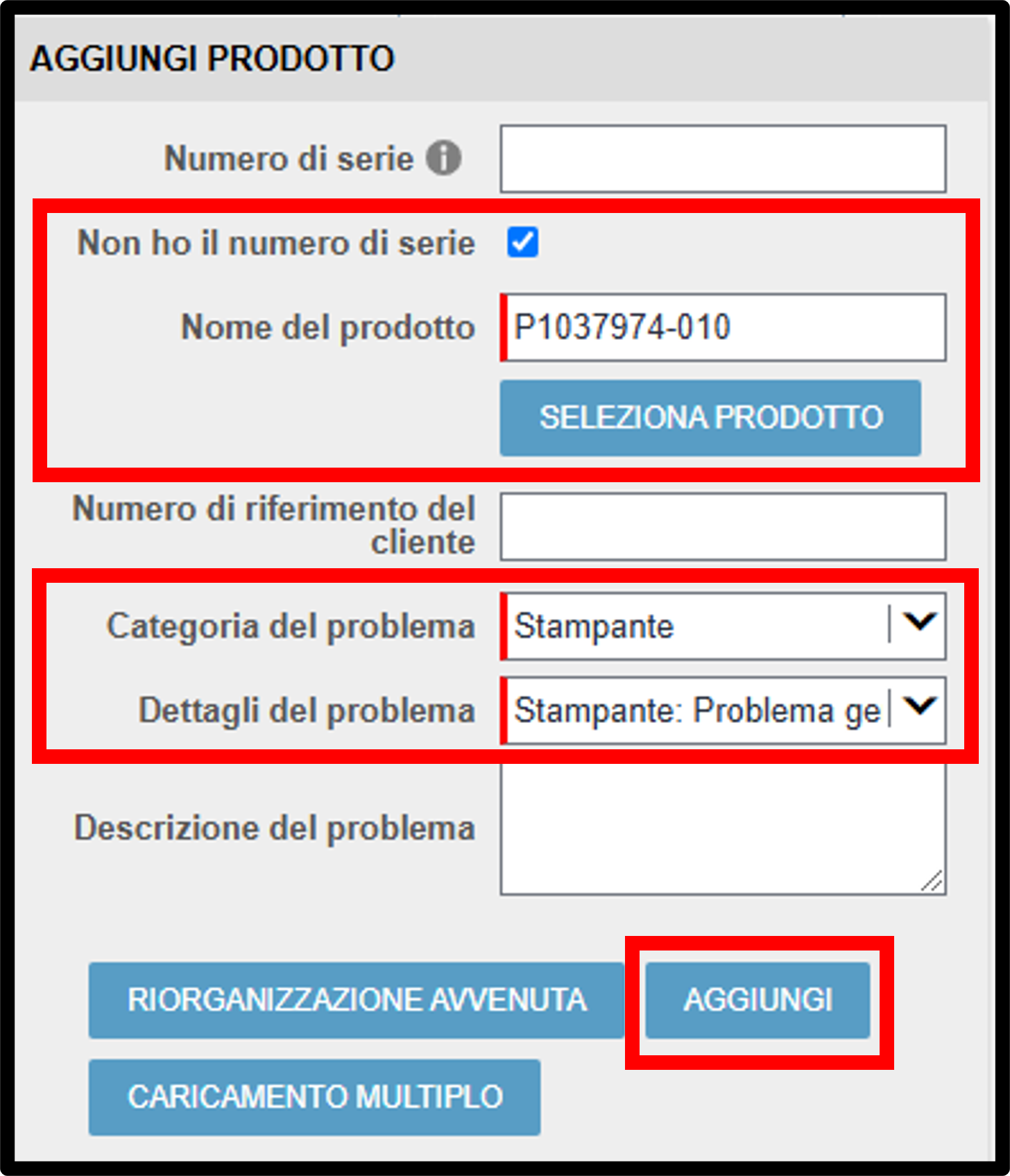 Richiesta di garanzia per stampante Screenshot 7