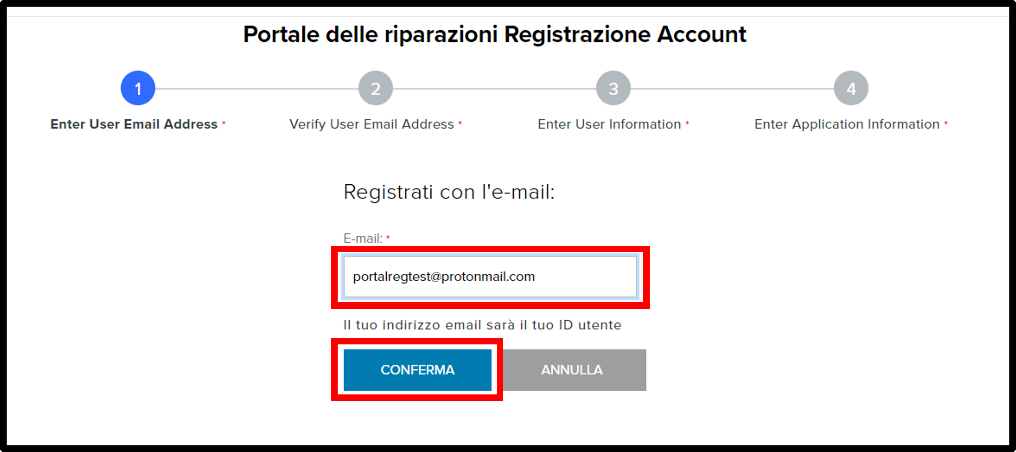 Registrazione per i clienti Screenshot 2