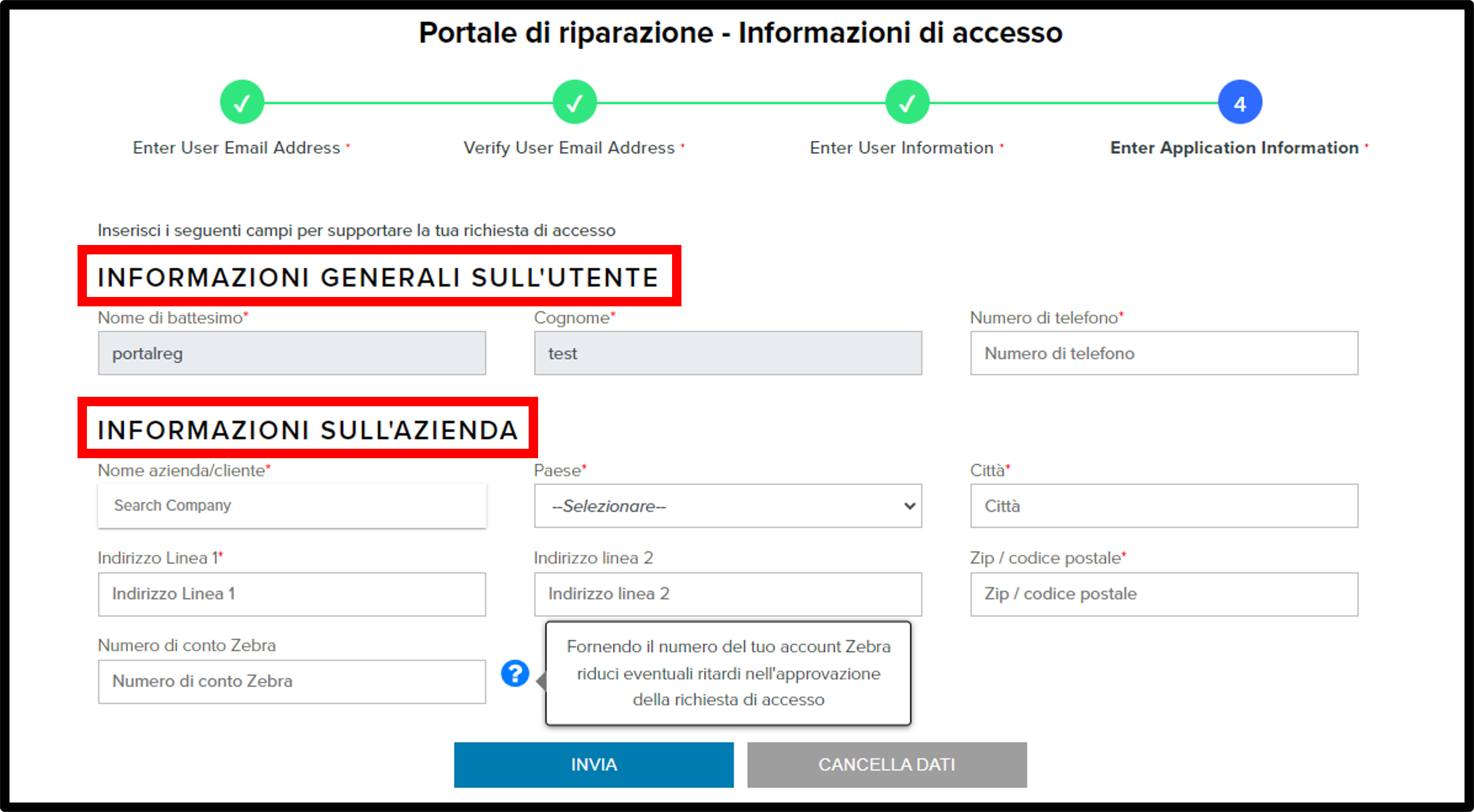 Registrazione per i clienti Screenshot 7