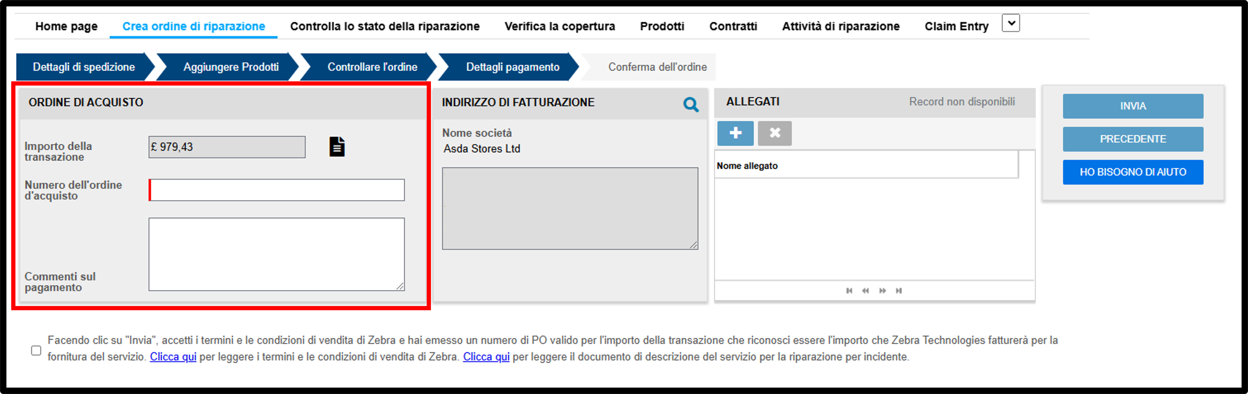Inviare una schermata di riparazione 12
