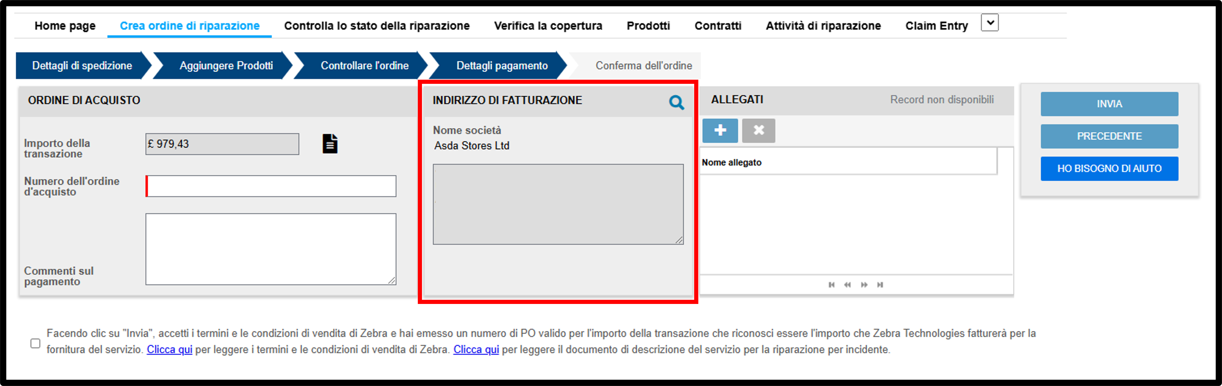 Inviare una schermata di riparazione 13