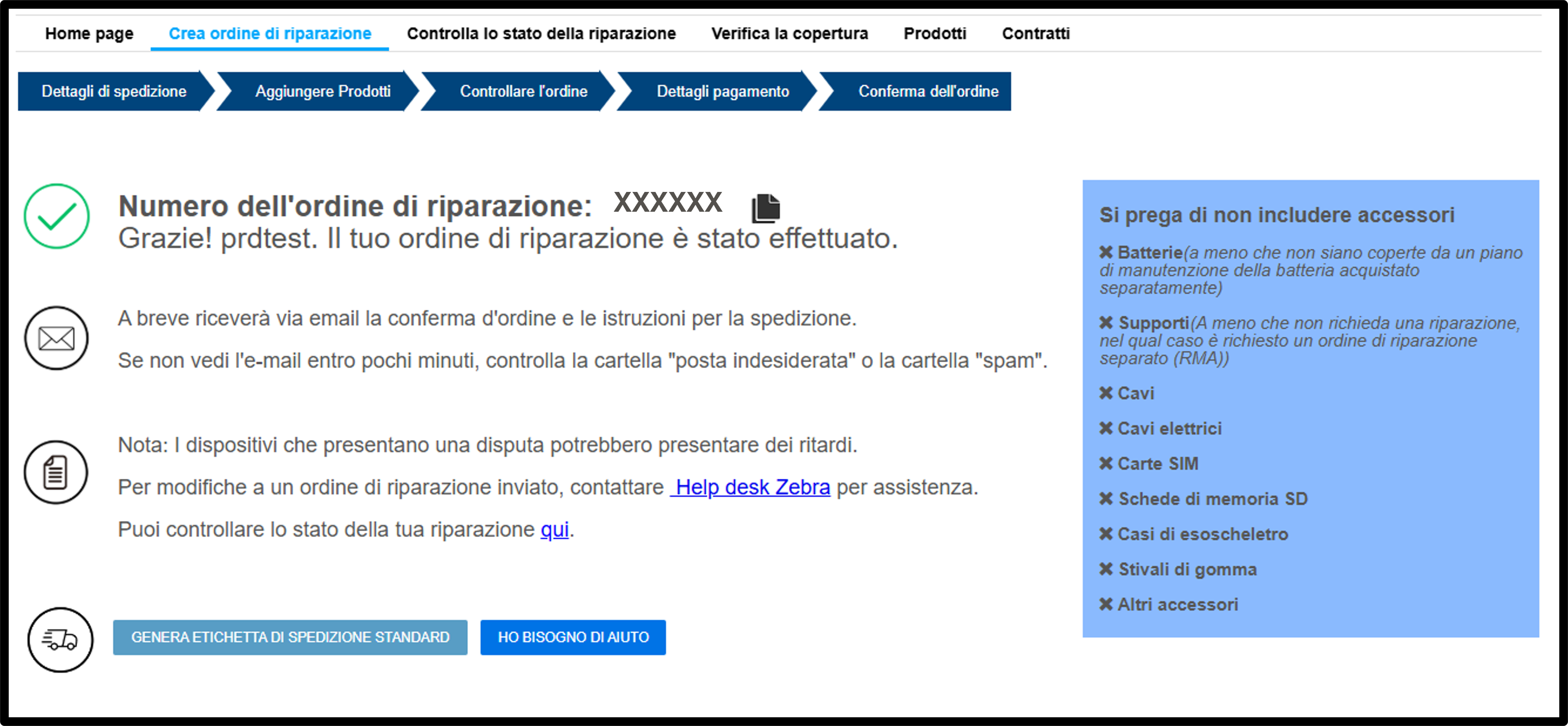 Inviare una schermata di riparazione 19