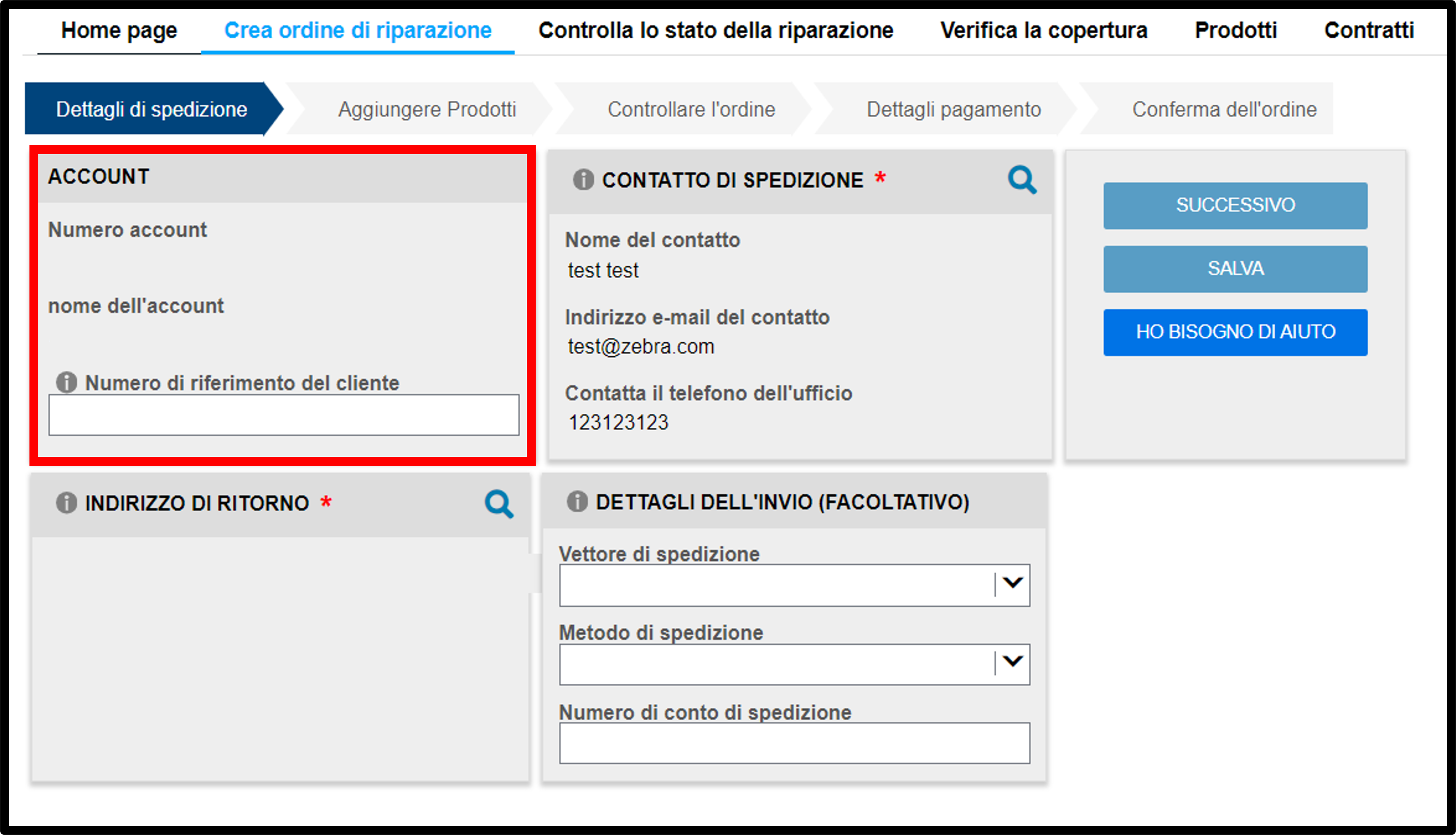 Inviare una schermata di riparazione 3