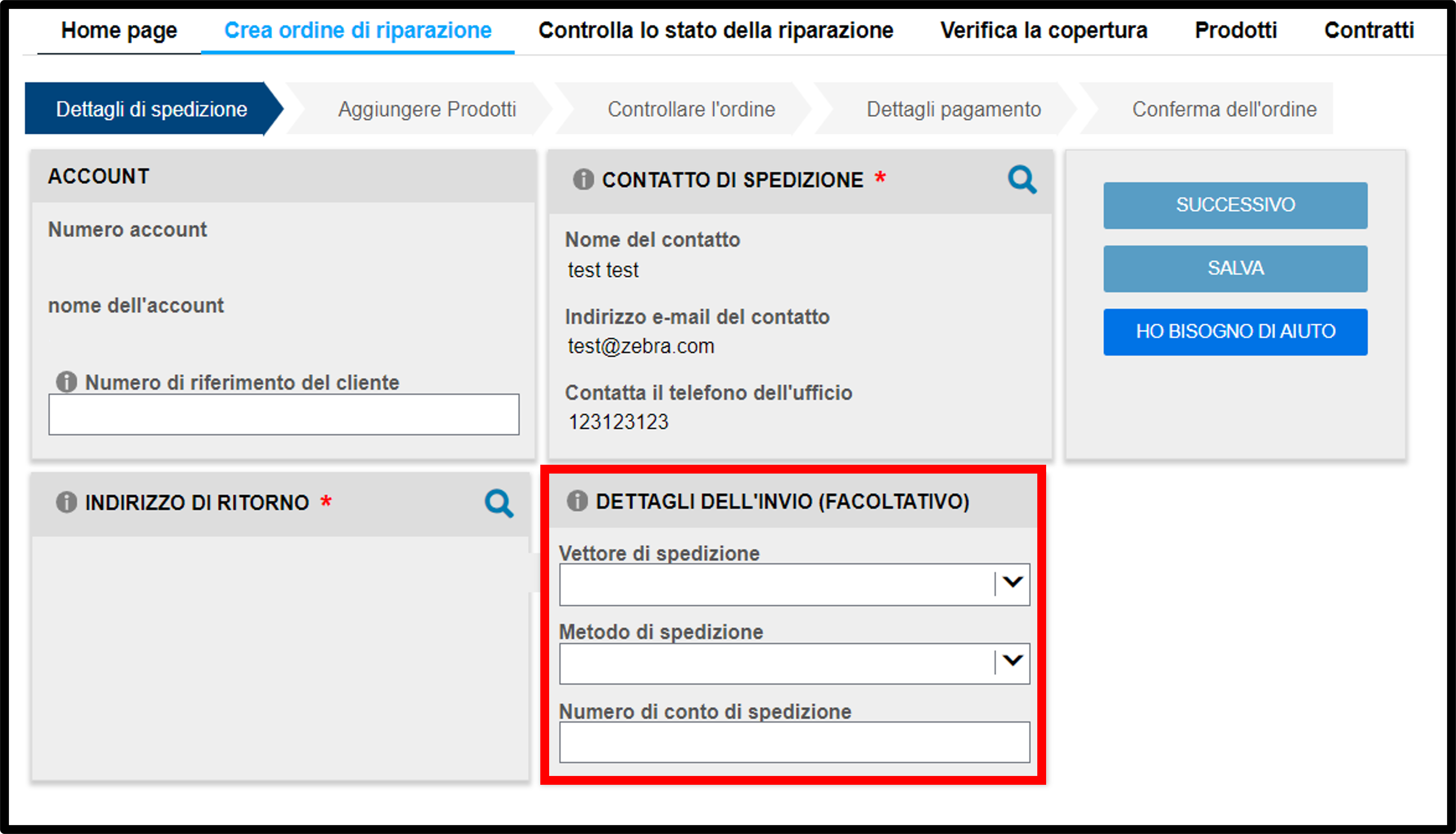 Inviare una schermata di riparazione 6