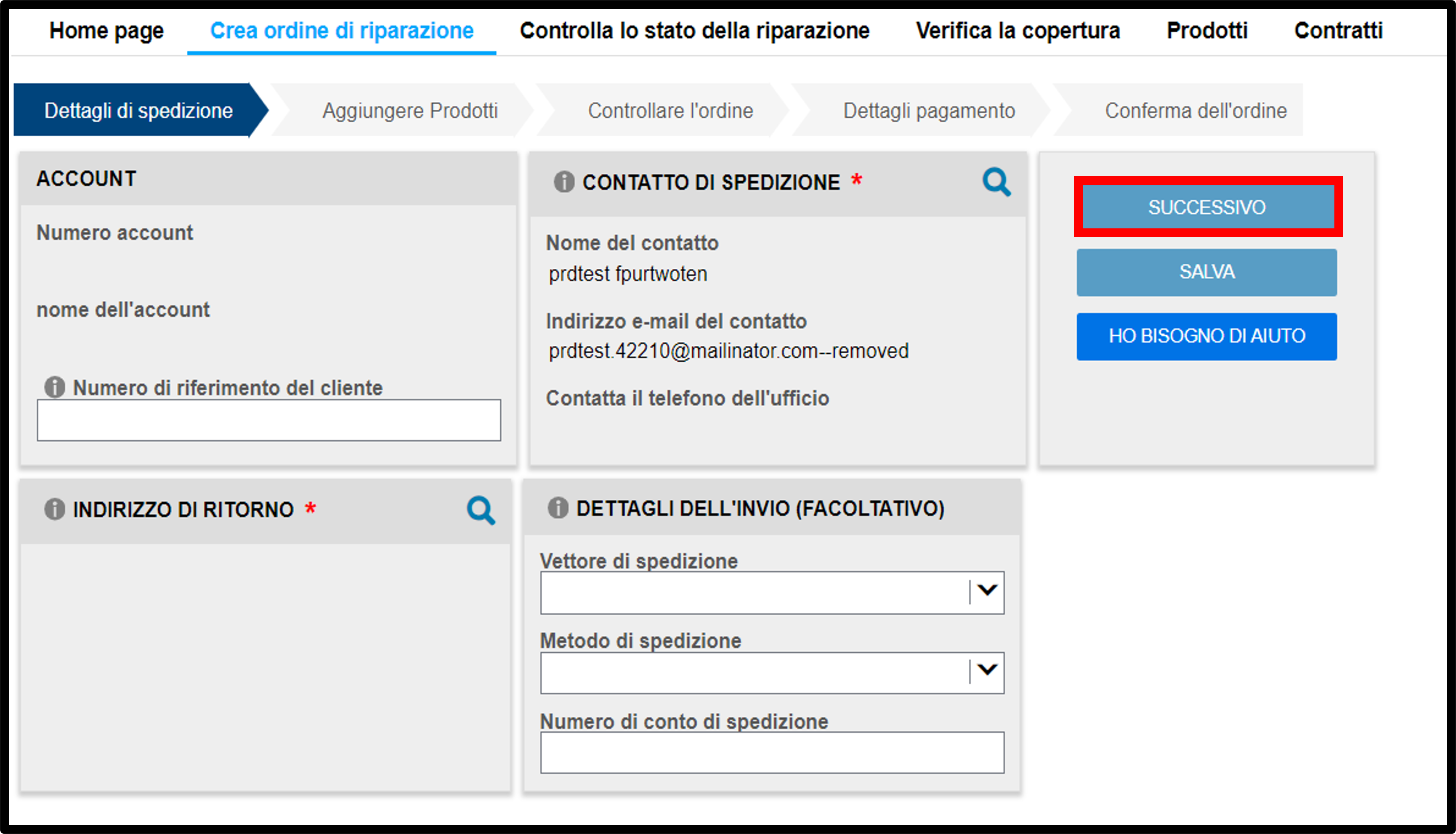 Inviare una schermata di riparazione 7