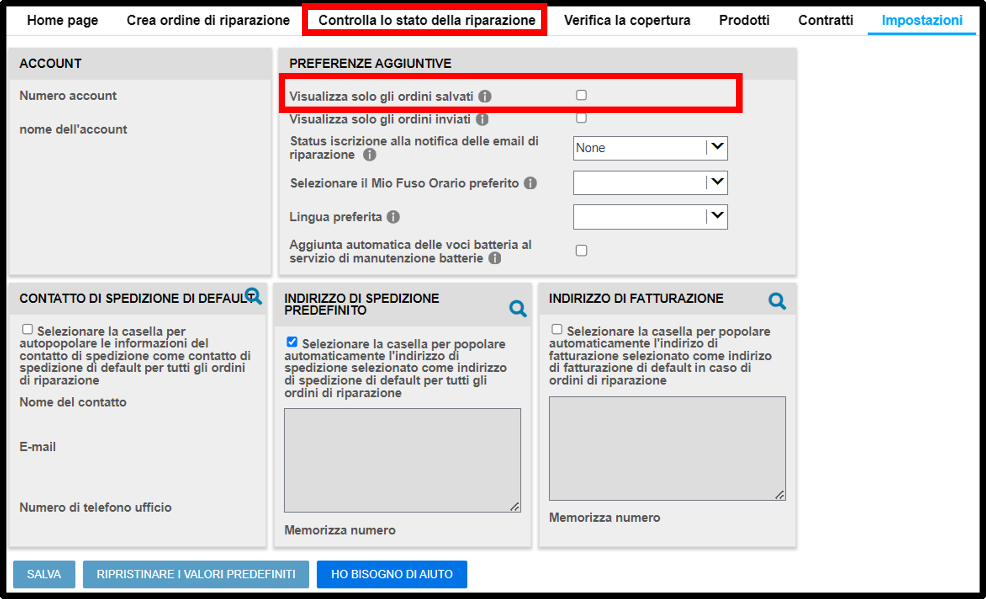 Guide alla riparazione impostazioni utente - Screenshot 3