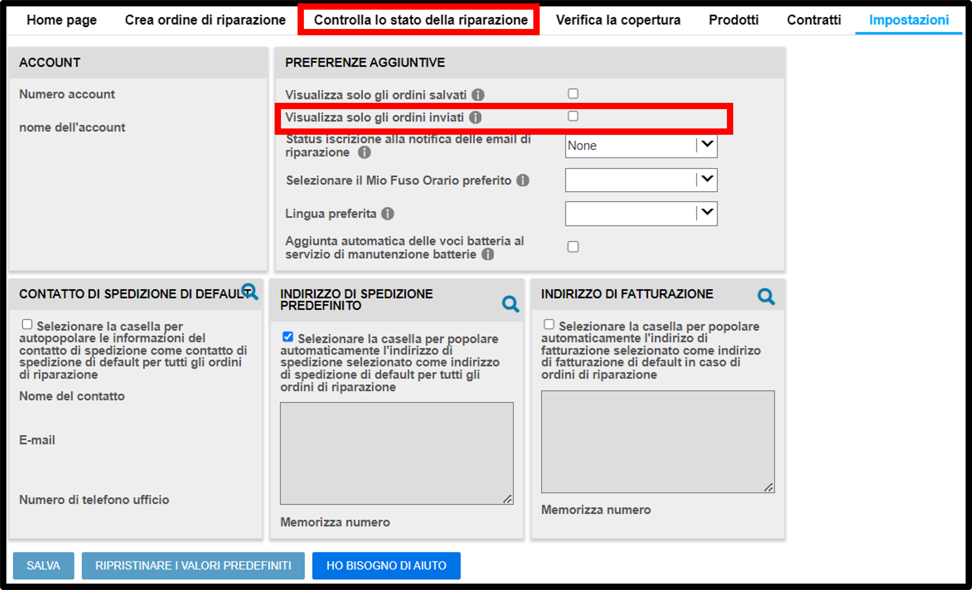 Guide alla riparazione impostazioni utente - Screenshot 5