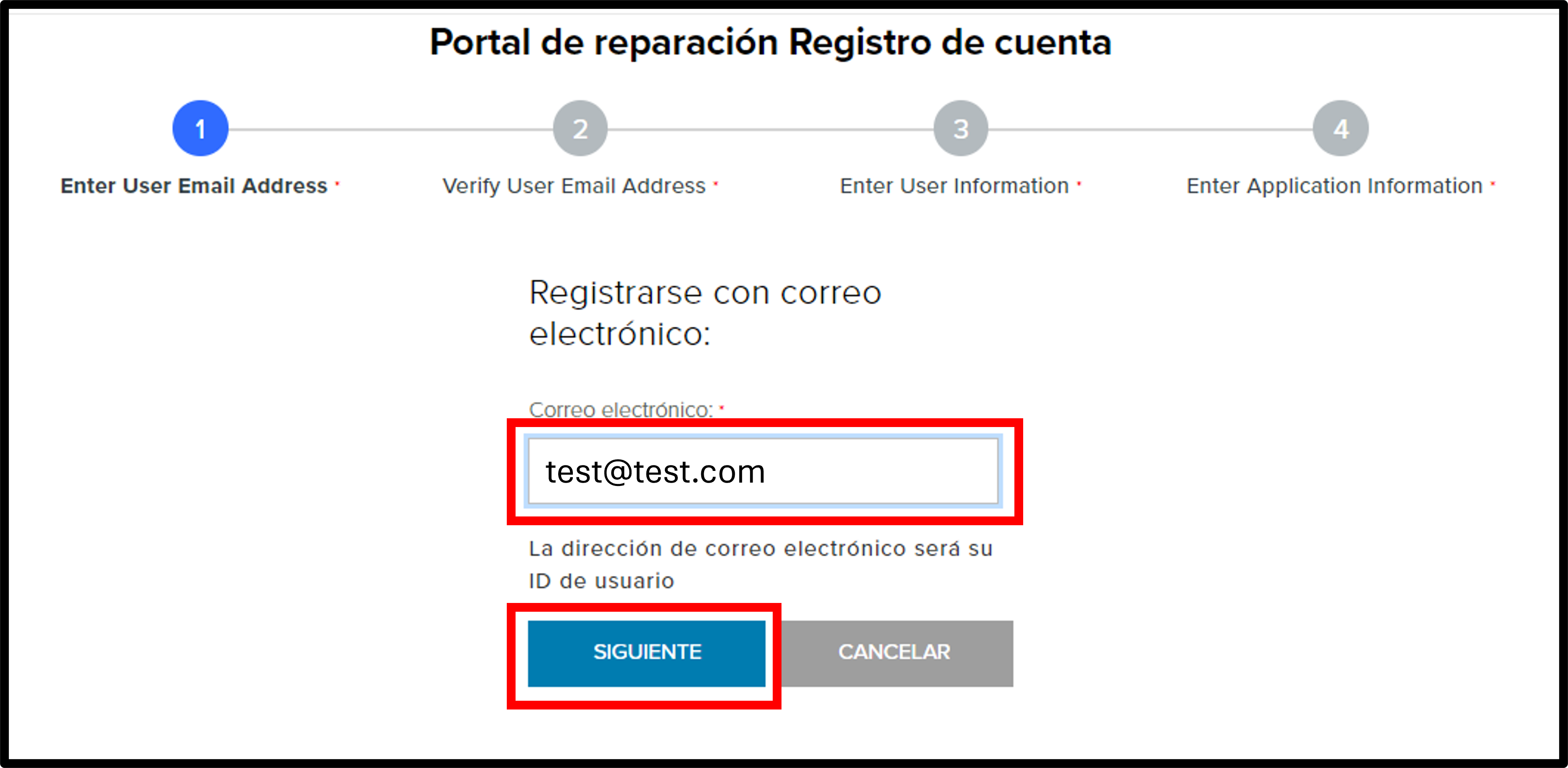 Registro de clientes, captura de pantalla 2