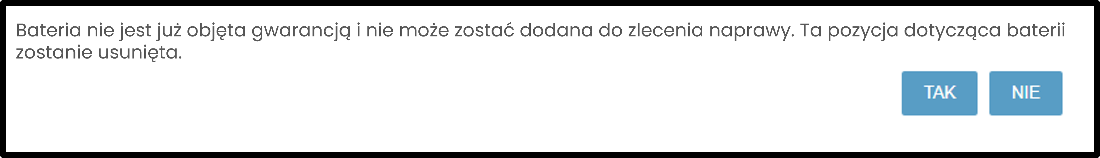 Zrzut ekranu Roszczenia gwarancyjnego na baterię 9