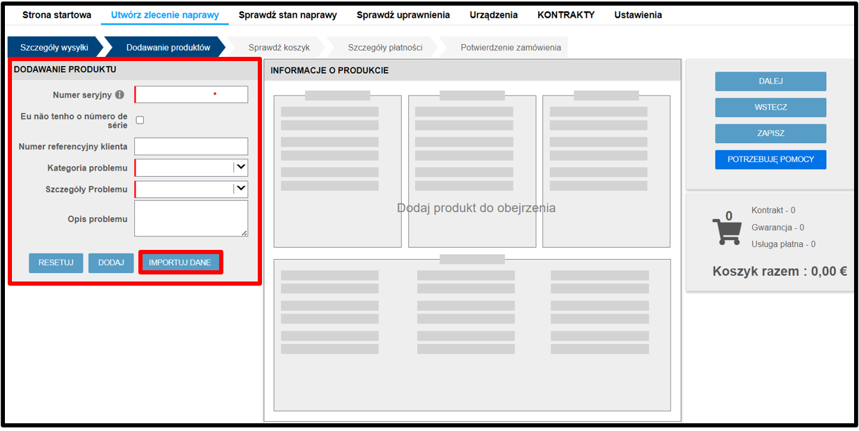 Zrzut ekranu przesyłania zbiorczego 1