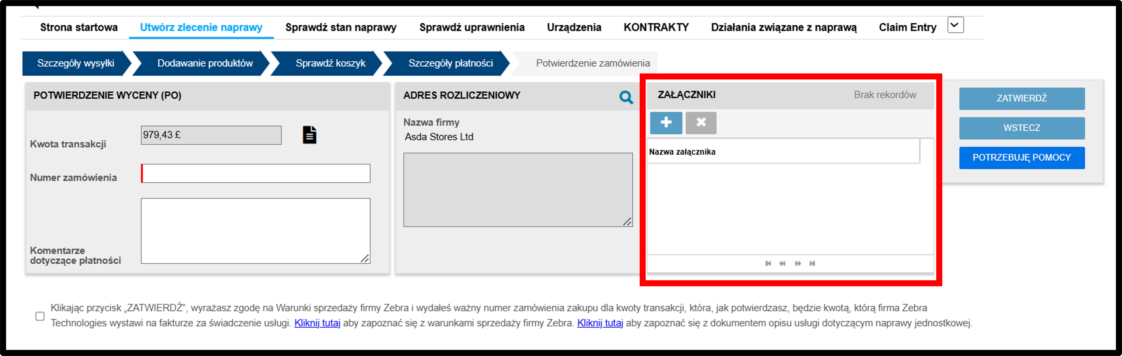 Zgłoś naprawę – Zrzut ekranu 14