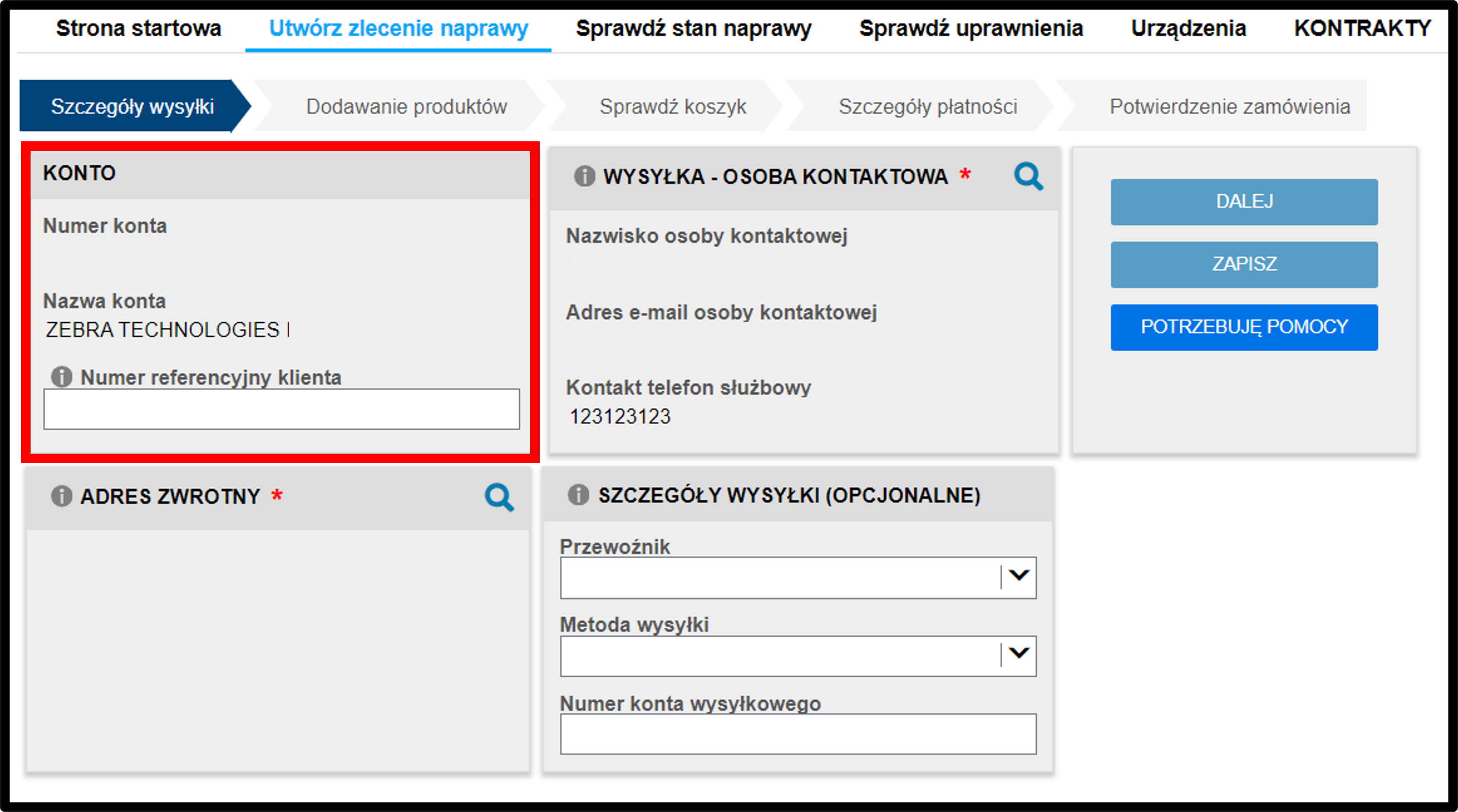 Zgłoś naprawę – Zrzut ekranu 3