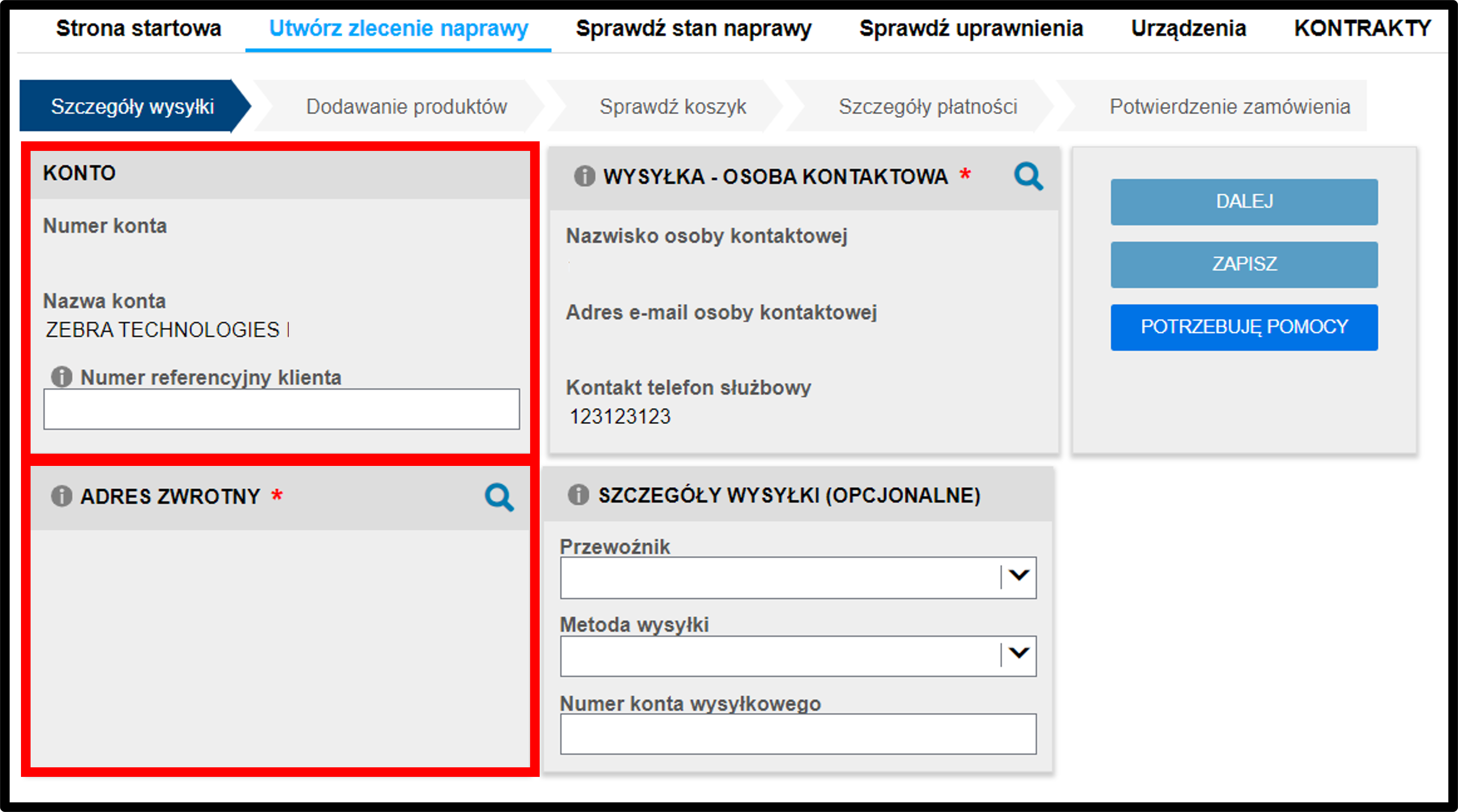 Zgłoś naprawę – Zrzut ekranu 5