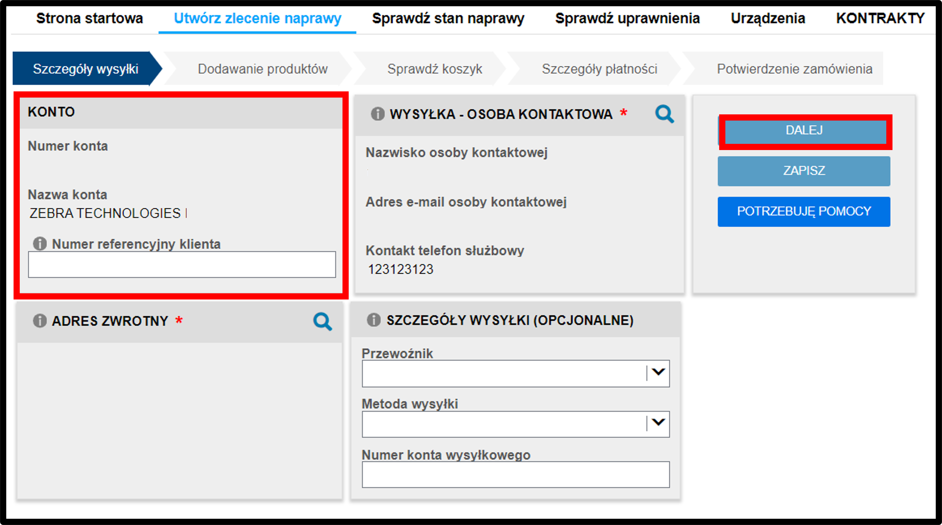 Zgłoś naprawę – Zrzut ekranu 7