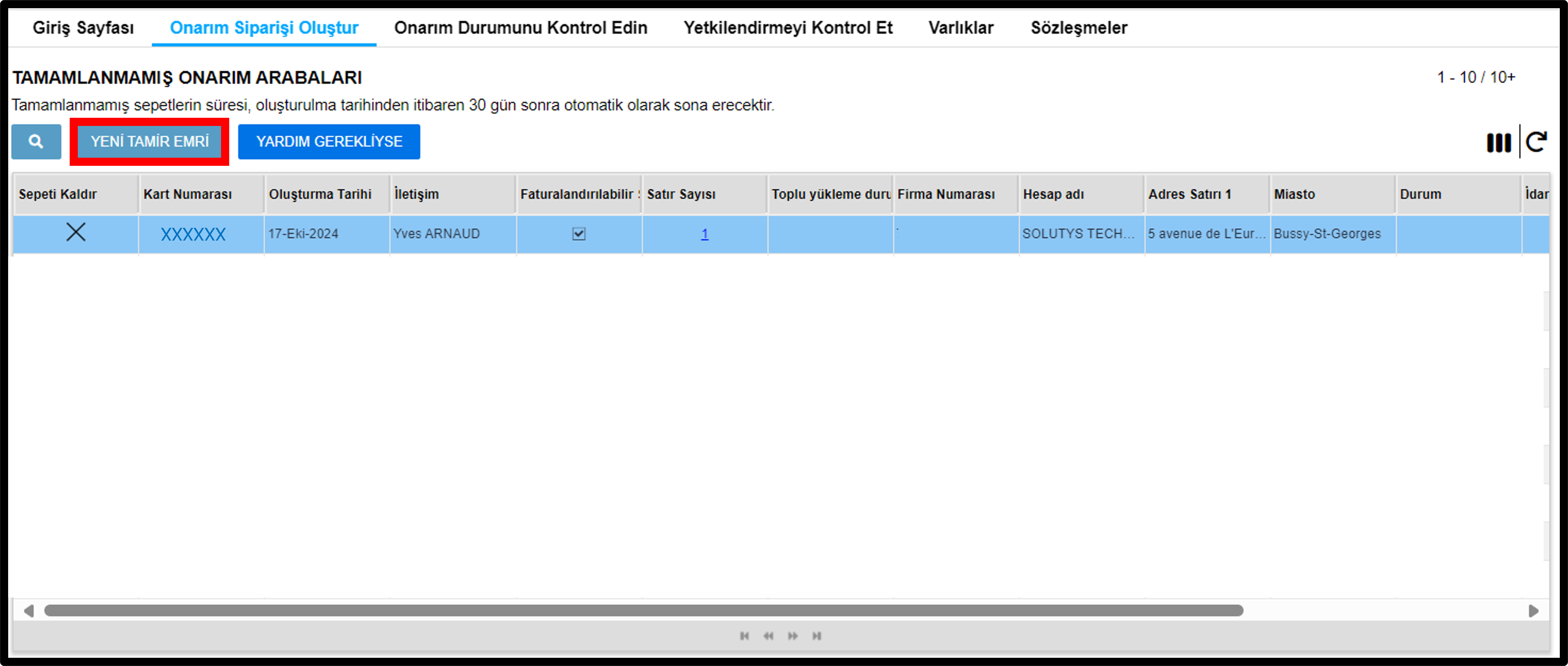 Onarım Portalına Giriş Ekran Görüntüsü 5