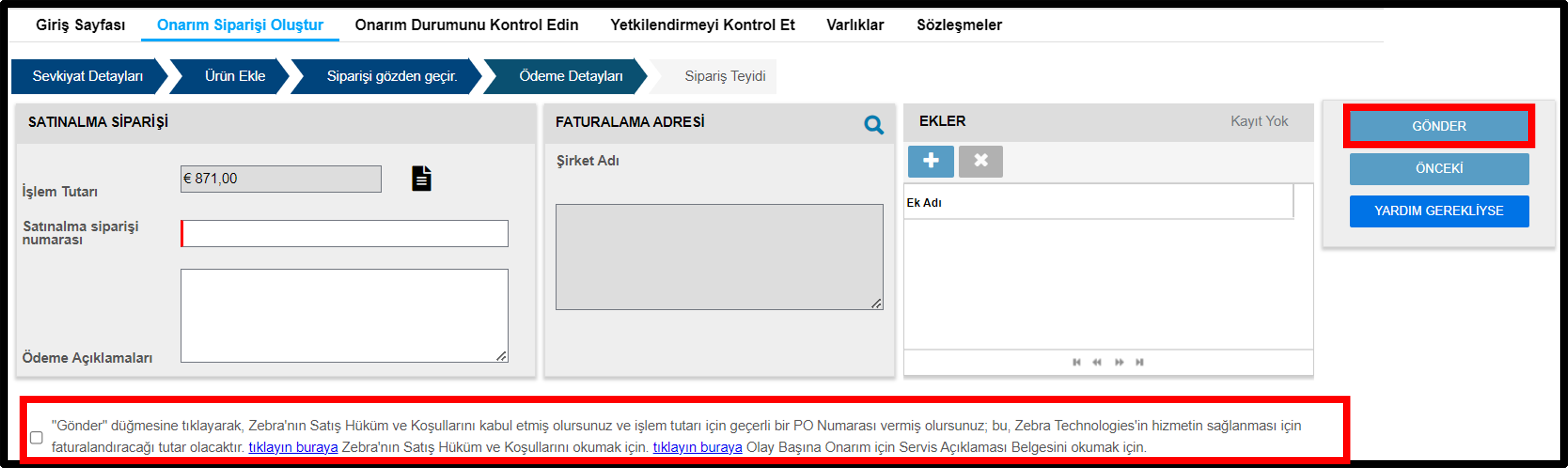 Bir Fiyat Teklifi Yönetin Ekran Görüntüsü 11