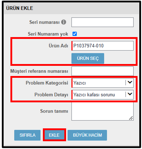 Yazıcı Garantisi İsteme Ekran Görüntüsü 7