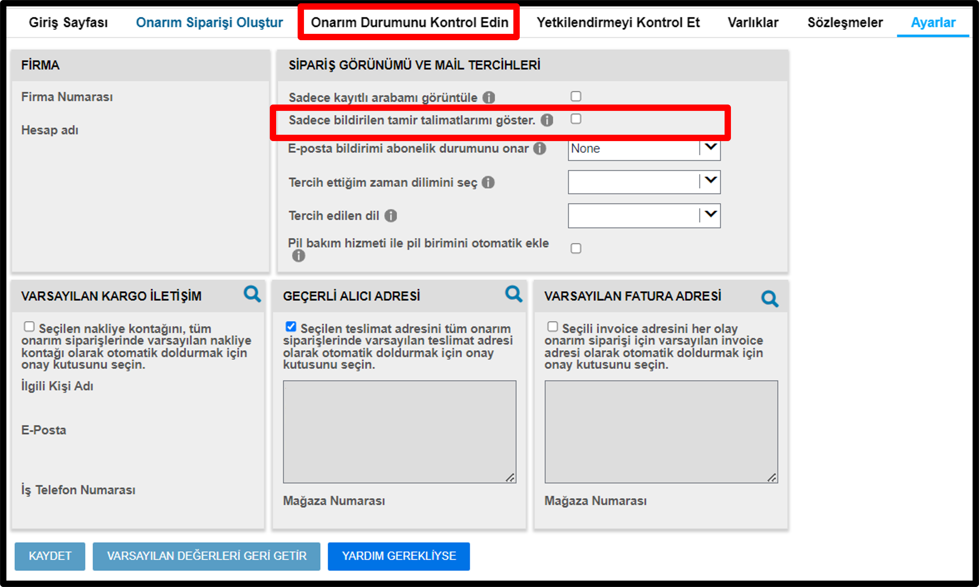 Kullanıcı Ayarları Onarım Rehberleri Ekran Görüntüsü 5
