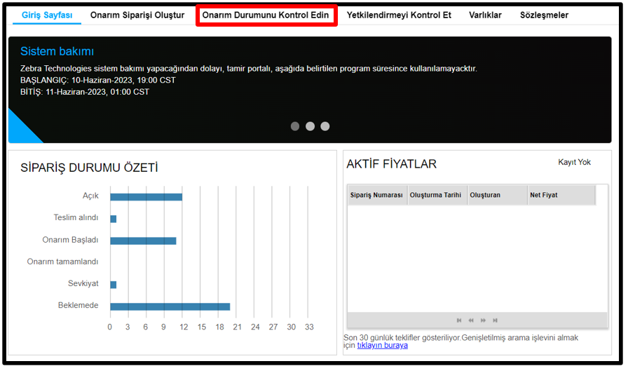 Onarım Bilgilerini Görüntüle Ekran Görüntüsü 1