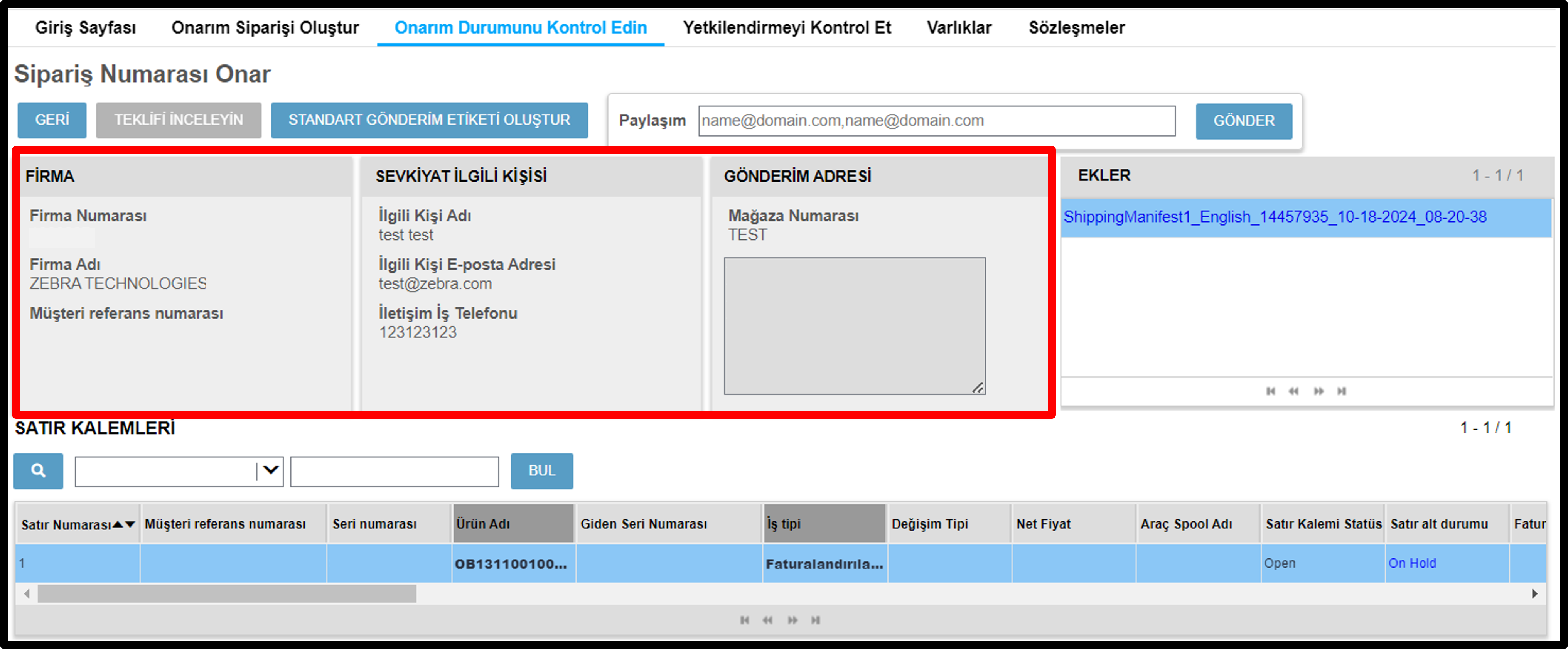 Onarım Bilgilerini Görüntüle Ekran Görüntüsü 9